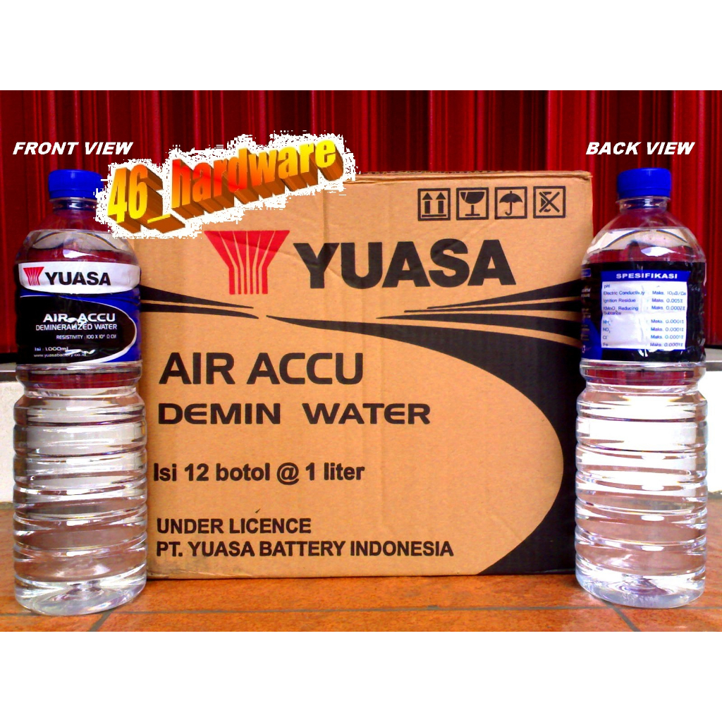 Jual Yuasa Air Accu Aki Tambahan Pure H2o Demineralized Water Ph7 Biru 1l Shopee Indonesia 6259