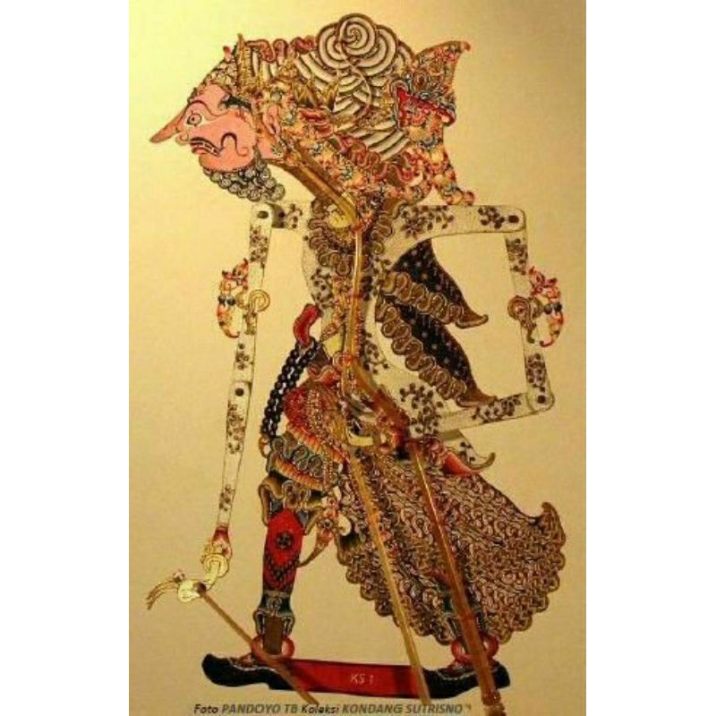 Jual Hiasan Dinding Lukisan Cetak Wayang Bisma Kresna Yudistira Plus Bingkai Ukuran 65×45