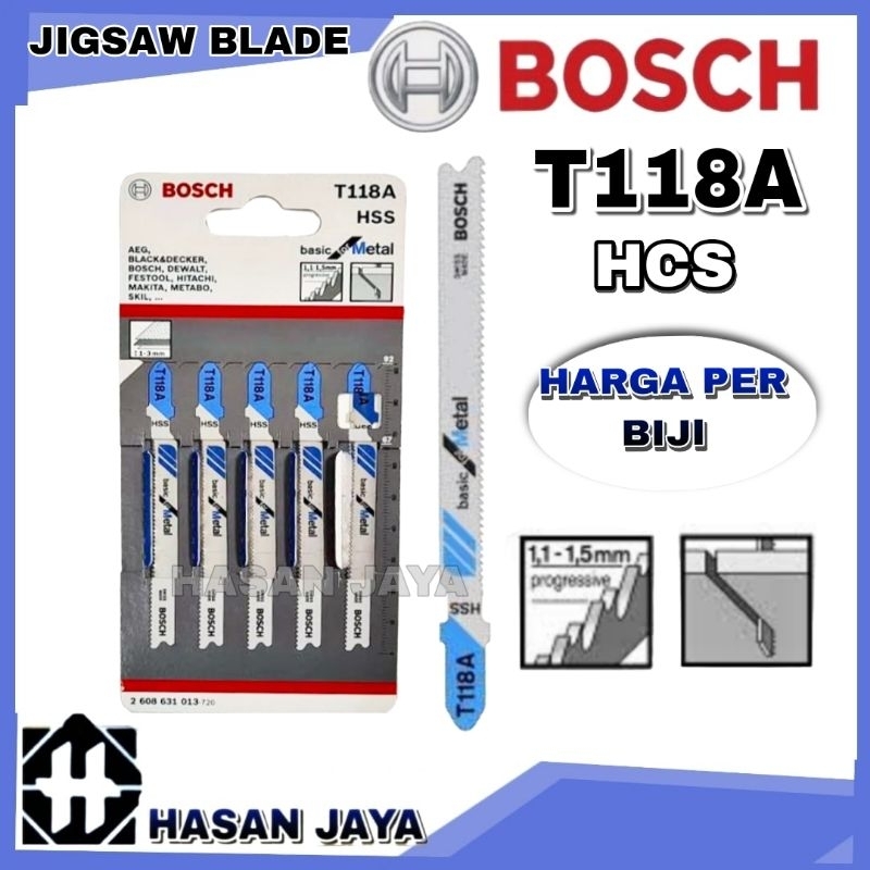 Jual BOSCH Mata Jigsaw T118A Besi Metal Jig Saw Blade Gergaji T118A
