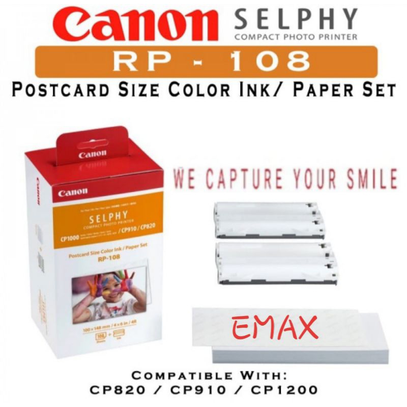 Jual CANON SELPHY RP-108 Photo Printer Ink Paper CP800 CP820 CP900 ...