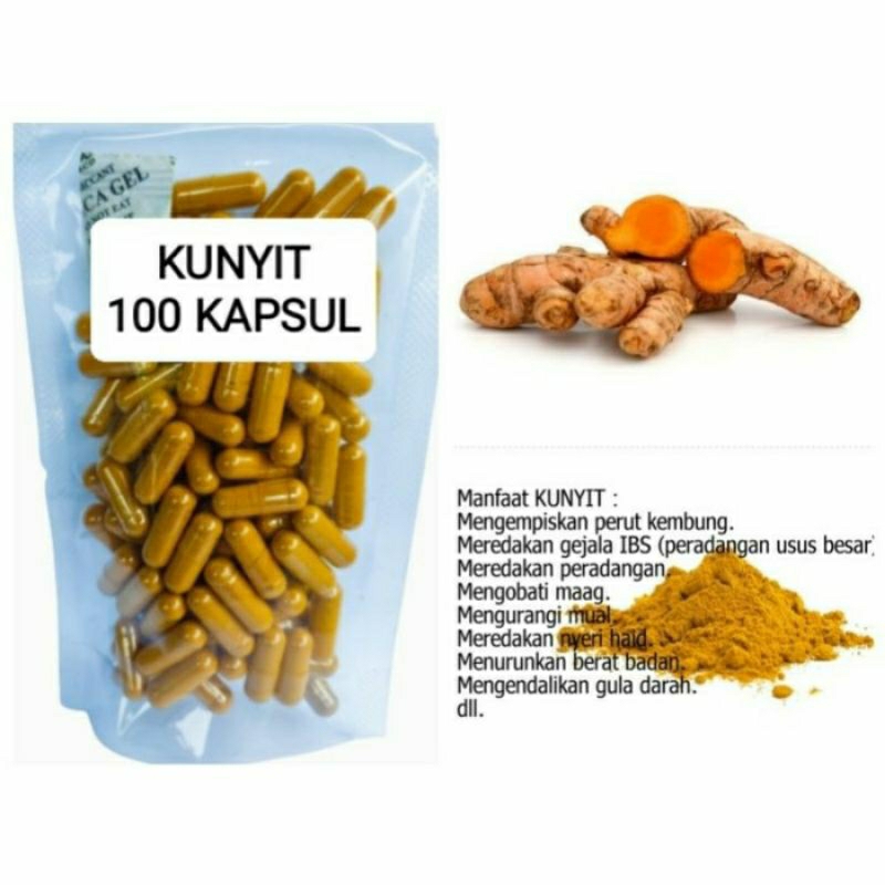 Jual Kunyit Kapsul Herbal Alami Kemasan Hemat Isi 100 Pcs Shopee Indonesia 5105