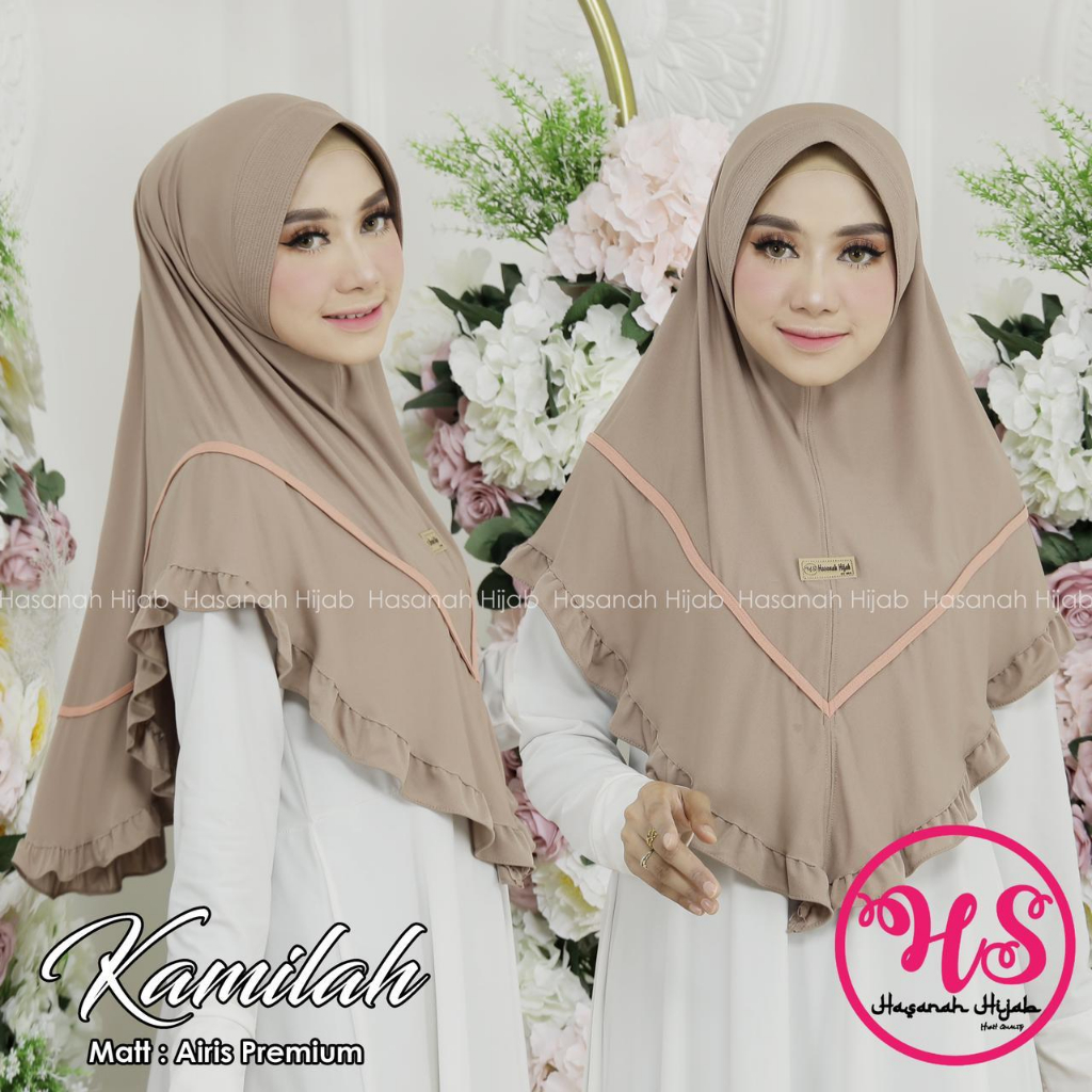 KAMILAH ORI HASANAH HIJAB Instan Jersey Premium Kerudung Rempel list Bergo Instan Pad