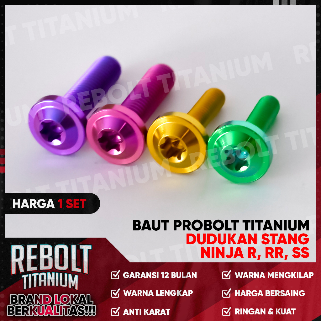 Jual Baut Titanium Dudukan Stang Ninja R Rr Ss Probolt Rebolt Titanium