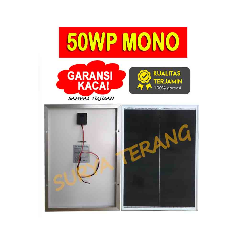 Jual Solar Panel 50wp Mono Panel Surya 50wp Monocrystalline ORIGINAL ...