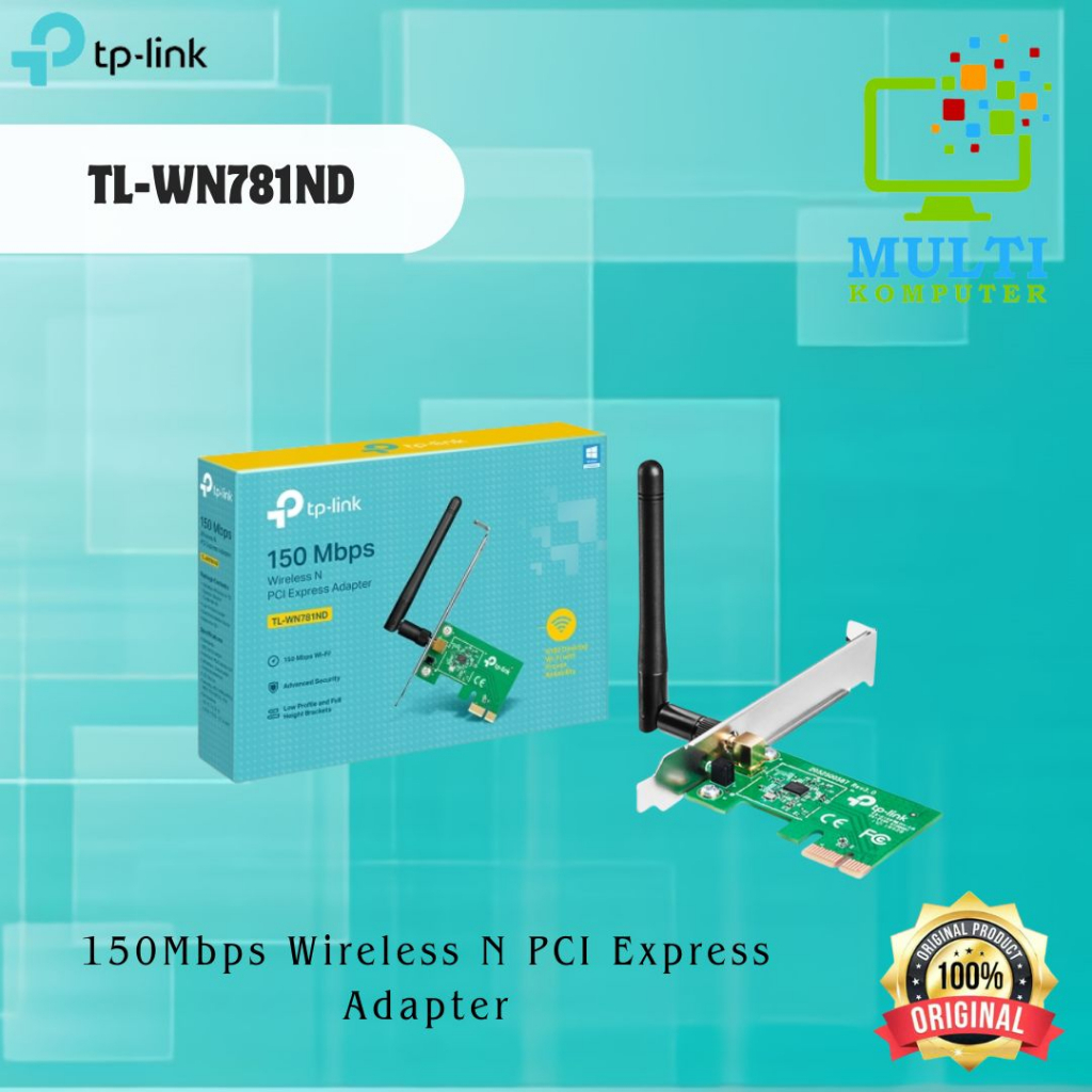 Jual TP-Link 150 Mbps Wireless N PCI Express Adapter - TL-WN781ND ...