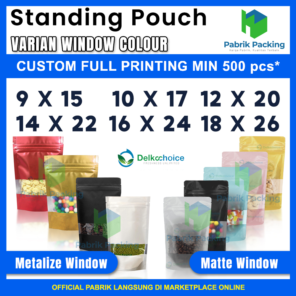 Jual Standing Pouch Delkochoice Display Makanan Varian Window Ziplock Termurah Satuan Shopee