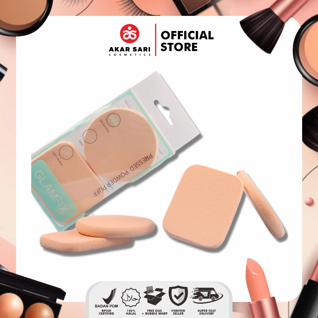 Jual GLAMFIX PRESSED POWDER PUFF - Spons Bedak | Shopee Indonesia