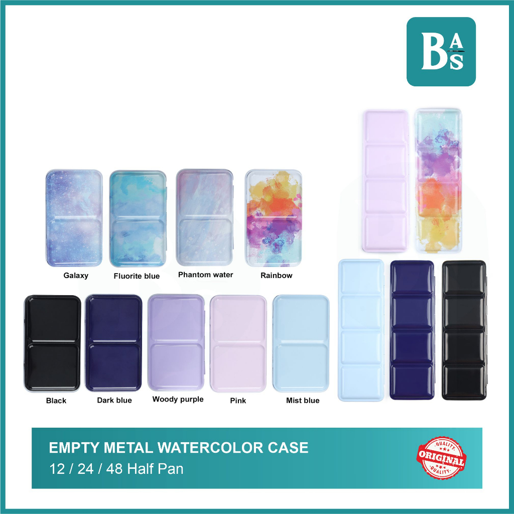 Jual Empty Metal Watercolor Case 12 / 24 / 48 Half Pan | Shopee Indonesia
