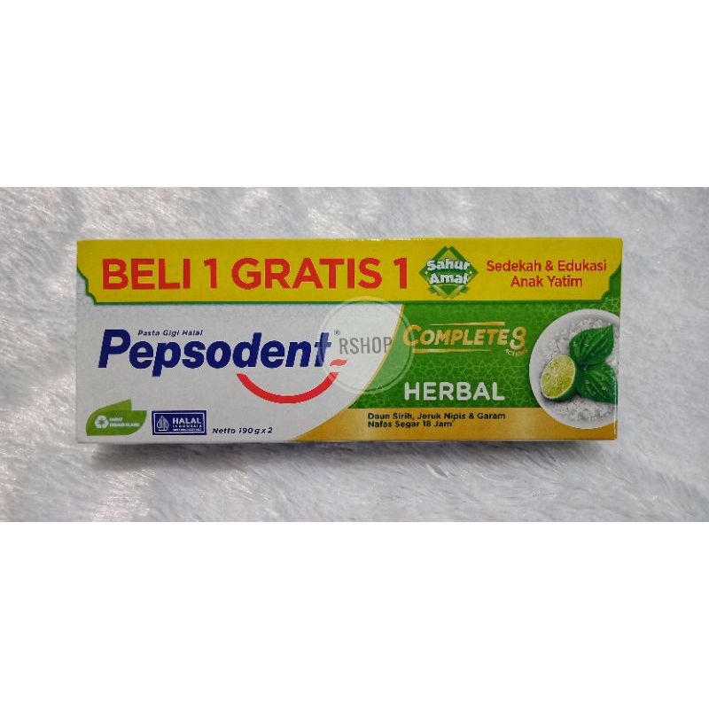 Jual Pepsodent Herbal Beli 1 Gratis 1 (netto: 190gram X 2)/Pasta Gigi ...