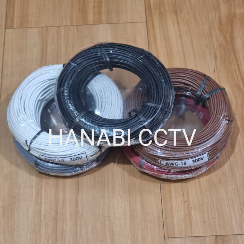 Jual Harga 1 Meter Kabel Listrik AWG 18 Serabut Tembaga Putih Awg18