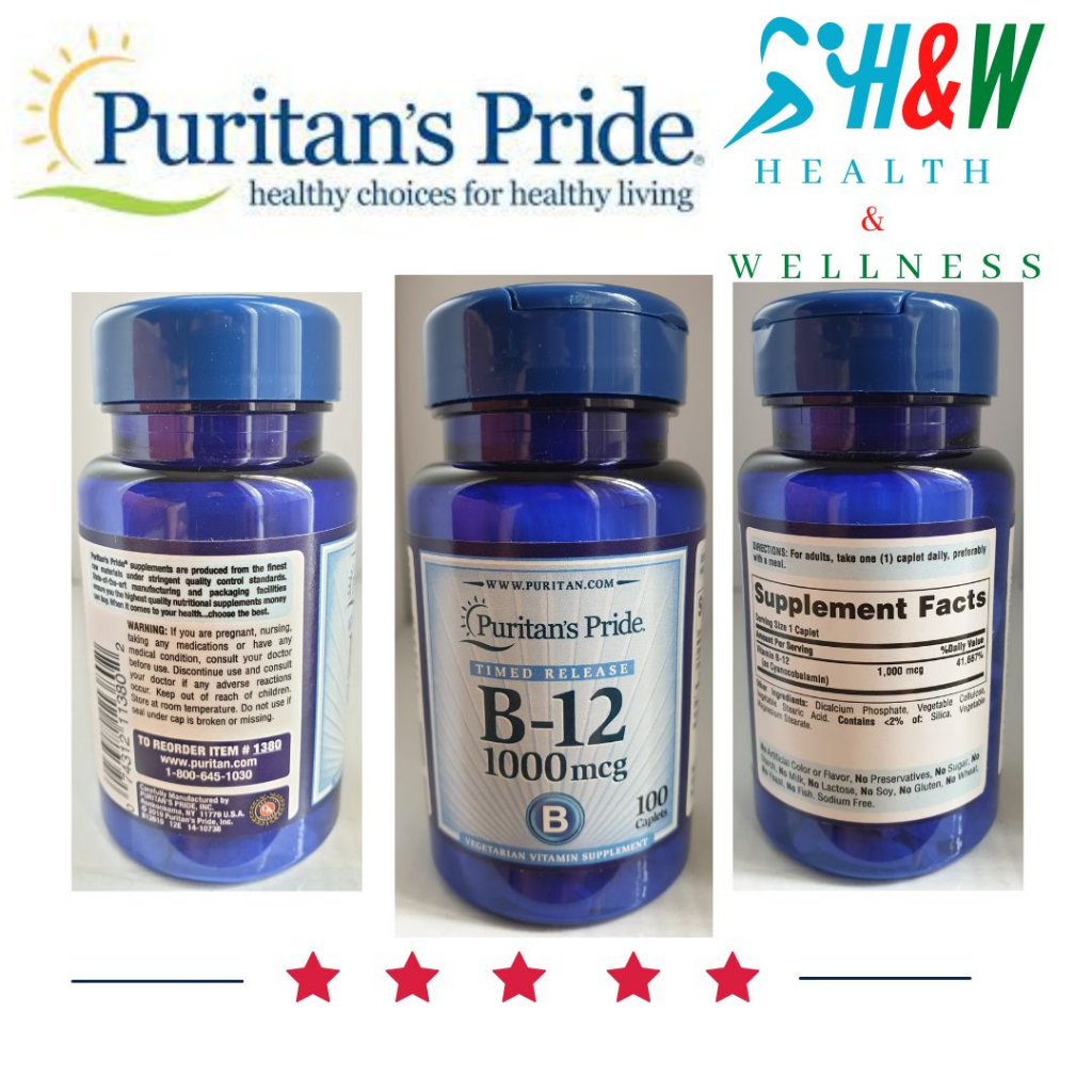 Jual Suplemen Puritan Vitamin B 12 1000 mcg isi 100 untuk kesehatan