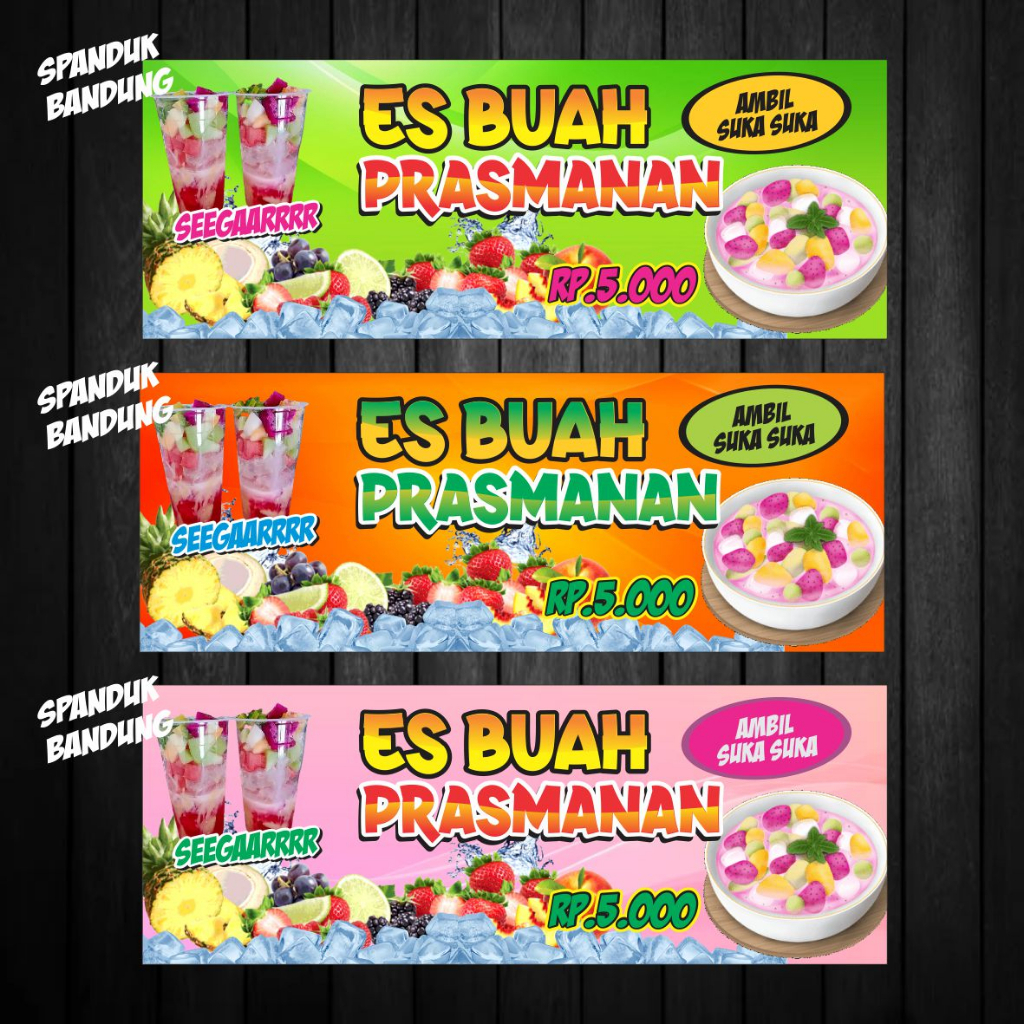 Jual Cetak Spanduk Es Buah Prasmanan Ukuran 60 X 160 / BISA COD ...