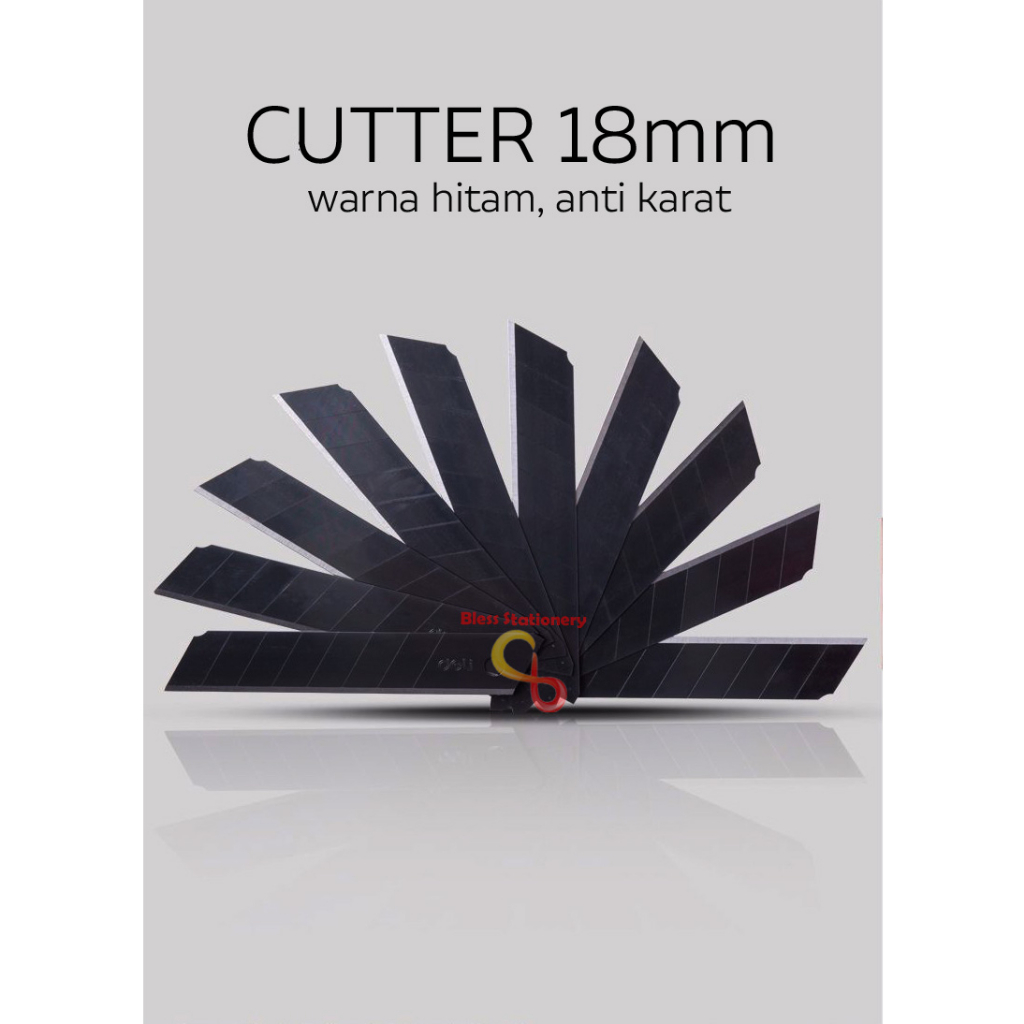 Jual isi cutter BESAR hitam DELI isi ulang cuter BESAR hitam Black ...
