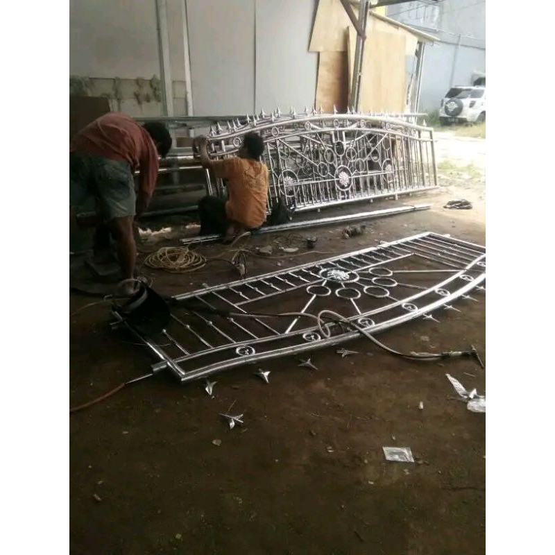 Jual pintu pagar stenlis dan minimalis kusen aluminium | Shopee Indonesia