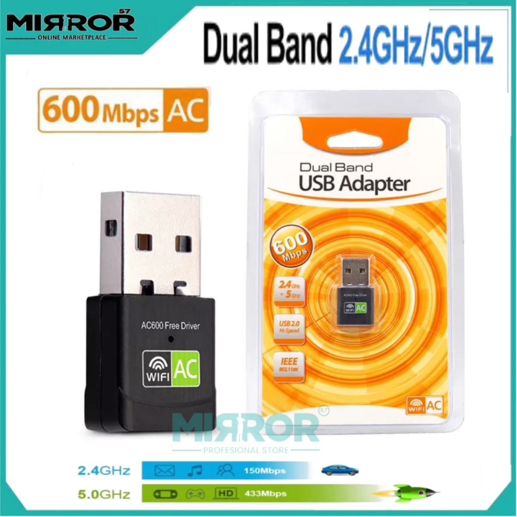 Jual USB WiFi Penangkap Sinyal Wireless Adapter 600Mbps 802.11ac ...
