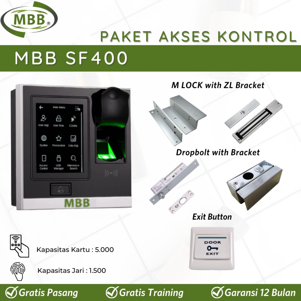 Jual MBB SF400/Fingerprint Akses Kontrol Pintu Access Door Lock/Akses ...