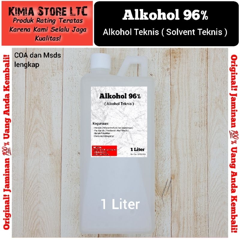 Jual Alkohol 96% / 70% 1 Liter ( Alkohol Teknis ) Non Food | Shopee
