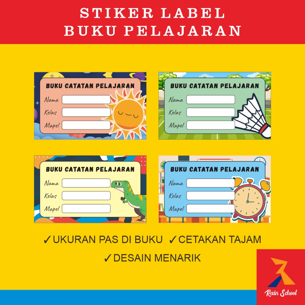 Jual Stiker Label Nama Buku Mata Pelajaran | Shopee Indonesia