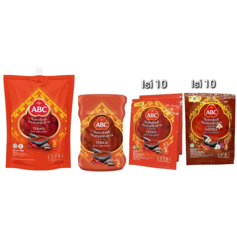 Jual Abc Sambal Nusantara Terasi Geprek Toples Kaca Sachet Isi 10 Pouch