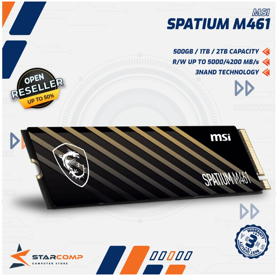 Jual MSI SPATIUM M461 500GB / 1TB / 2TB SSD PCIe 4.0 NVMe M.2 M 461 ...