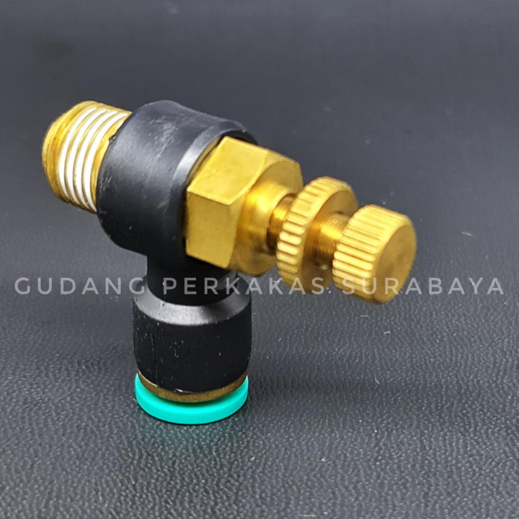 Jual VALVE CONTROL FITTING PU 10 mm SPEED CONTROLLER PNEUMATIC THROTTLE