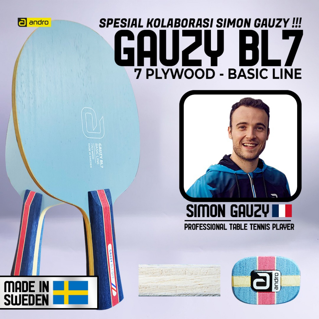 Jual Kayu Bat Tenis Meja Pingpong Andro Gauzy BL7 OFF Basic Line ...