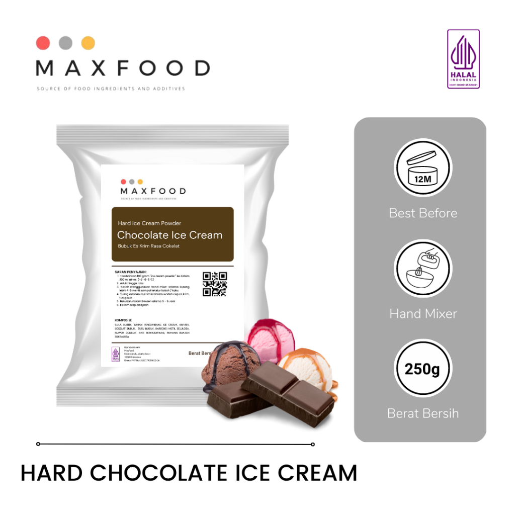 Jual Chocolate Ice Cream Powder / Bubuk Es Krim Rasa Cokelat 250 GR