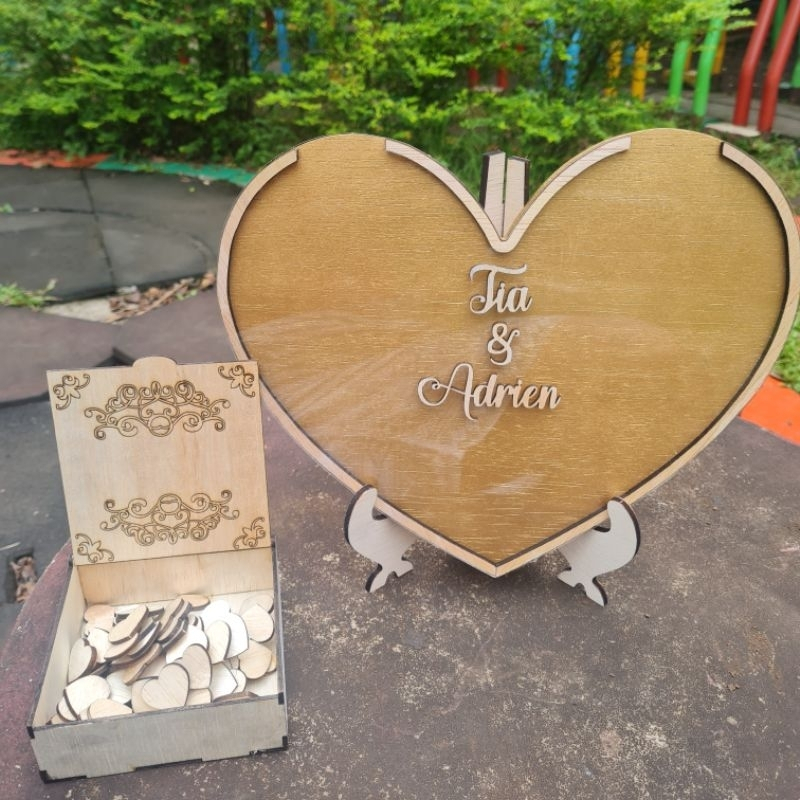 Jual Dekorasi Buku Tamu Frame Hati Guest book Heart Wedding Sign Love ...