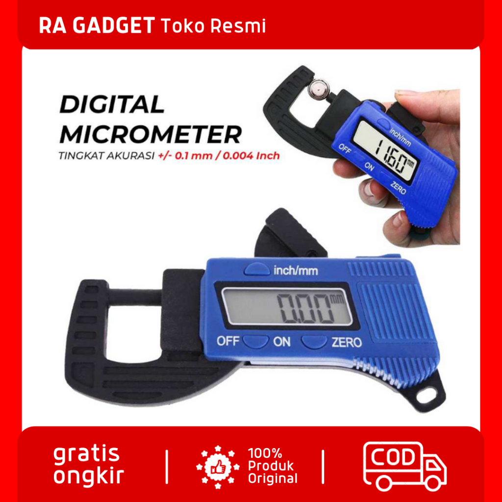 Jual Carbon Fiber Digital Composites Thickness Caliper Micrometer Gauge