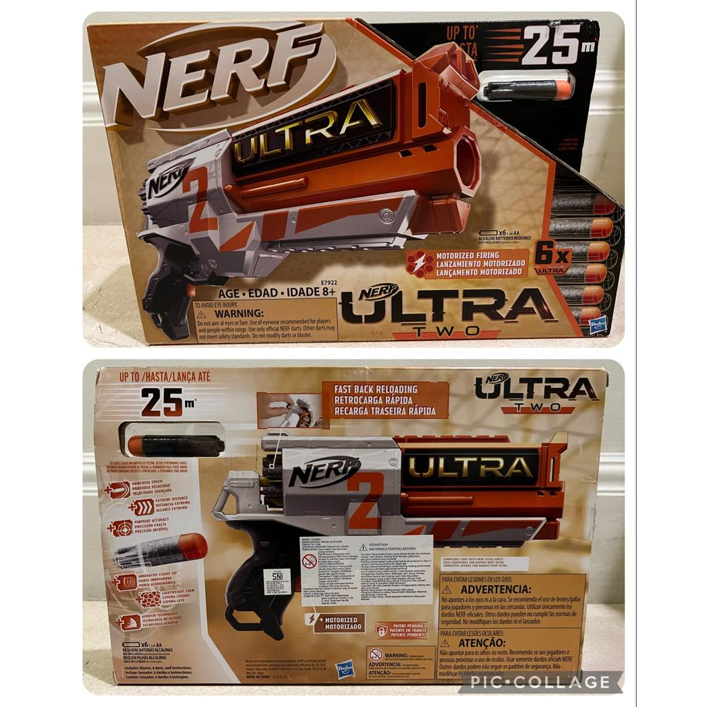 Nerf Ultra Two Motorized Blaster -- Fast-Back Reloading, 6 Nerf