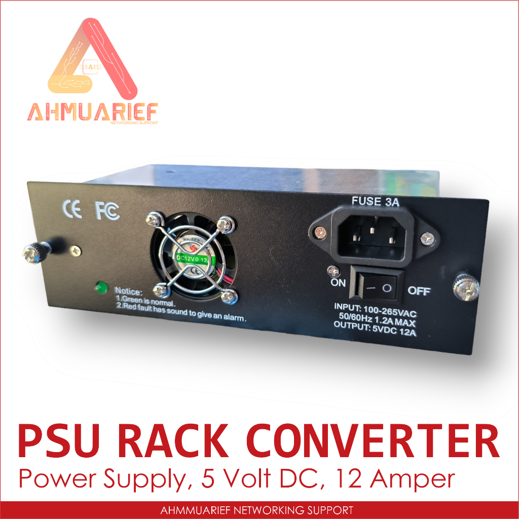 Jual ADAPTOR POWER SUPPLY PSU UNTUK RACK CONVERTER HTB 5V 12A 5 VOLT 12 ...
