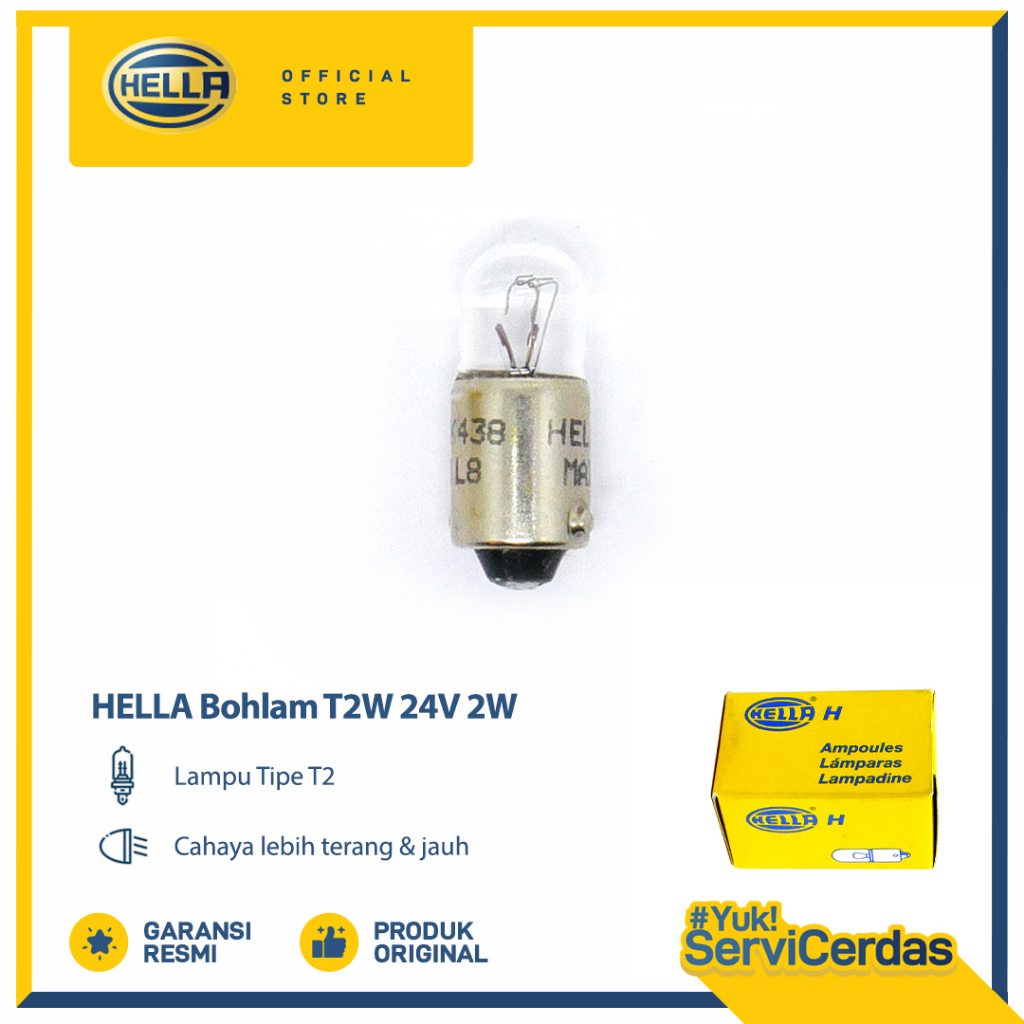 Jual Bohlam Lampu Mobil HELLA T2W 24V 2W - Lampu Senter | Shopee Indonesia