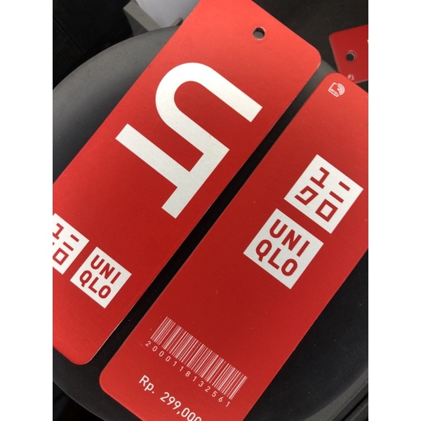 Jual Hangtag label uniqlo merah label tag uniqlo merah name tag uniqlo ...