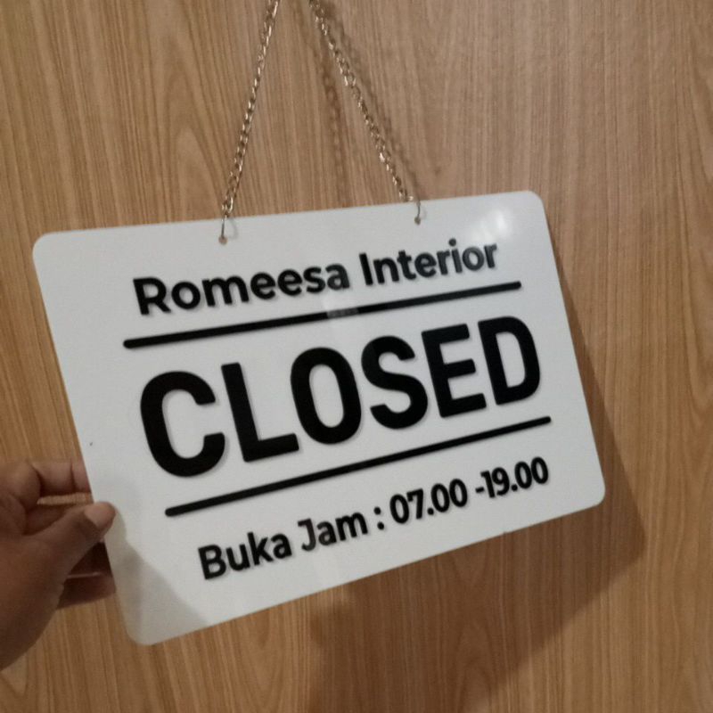 Jual Open Closed + Custom Nama Toko / Usaha / Resto Sign In Acrylik ...