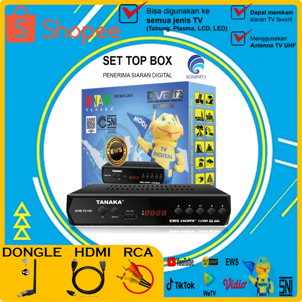 Jual Set Top Box TV Digital DVBT2 TANAKA Body Plastik - Bisa Youtube ...