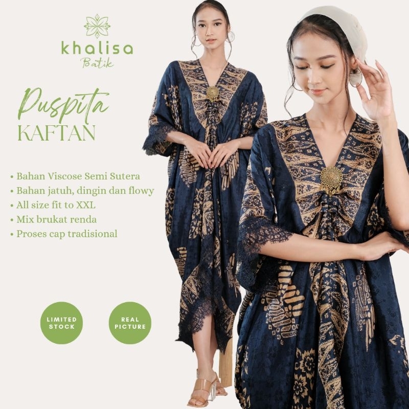 Jual Dress Kaftan Batik Wanita Bahan Viscose Premium by Khalisa Batik ...