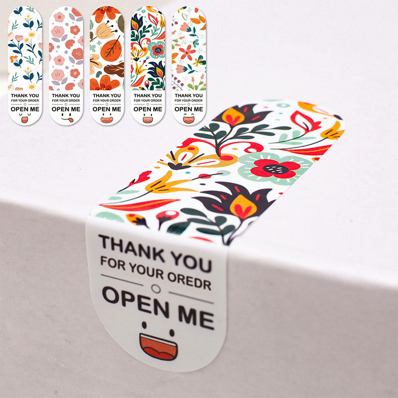 Jual COD 100 pcs stiker panjang label open me sticker thank you for