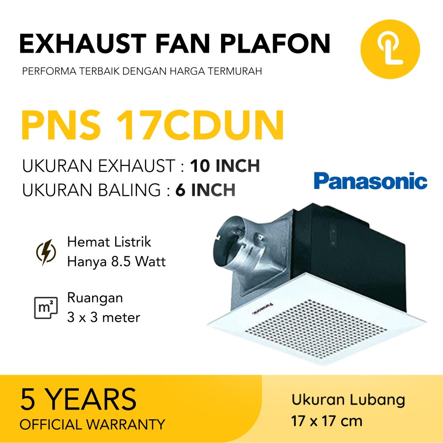 Jual PANASONIC FV 17CDUN 17 CDUN Ceiling Exhaust Fan Plafon Cerobong