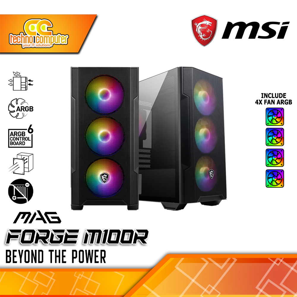 Jual CASING MSI MAG FORGE M100R - Mid Tower mATX Case Tempered Glass ...