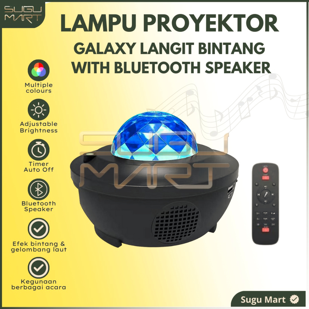Jual Lampu Proyektor Langit Bintang With Bluetooth Speaker | Lampu