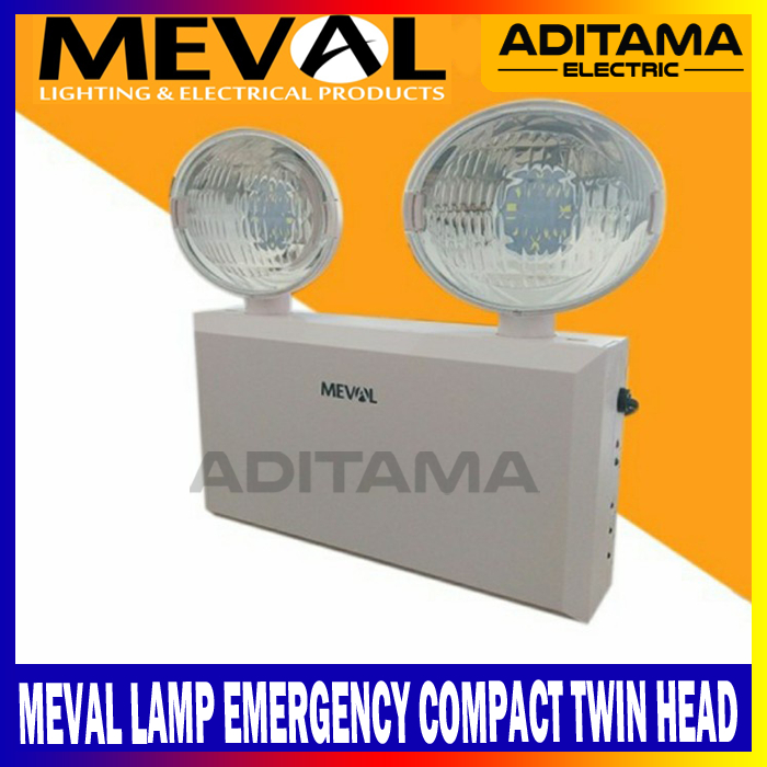Jual MEVAL LAMPU EMERGENCY DARURAT COMPACT TWIN HEAD 16 LED MP2-03A ...