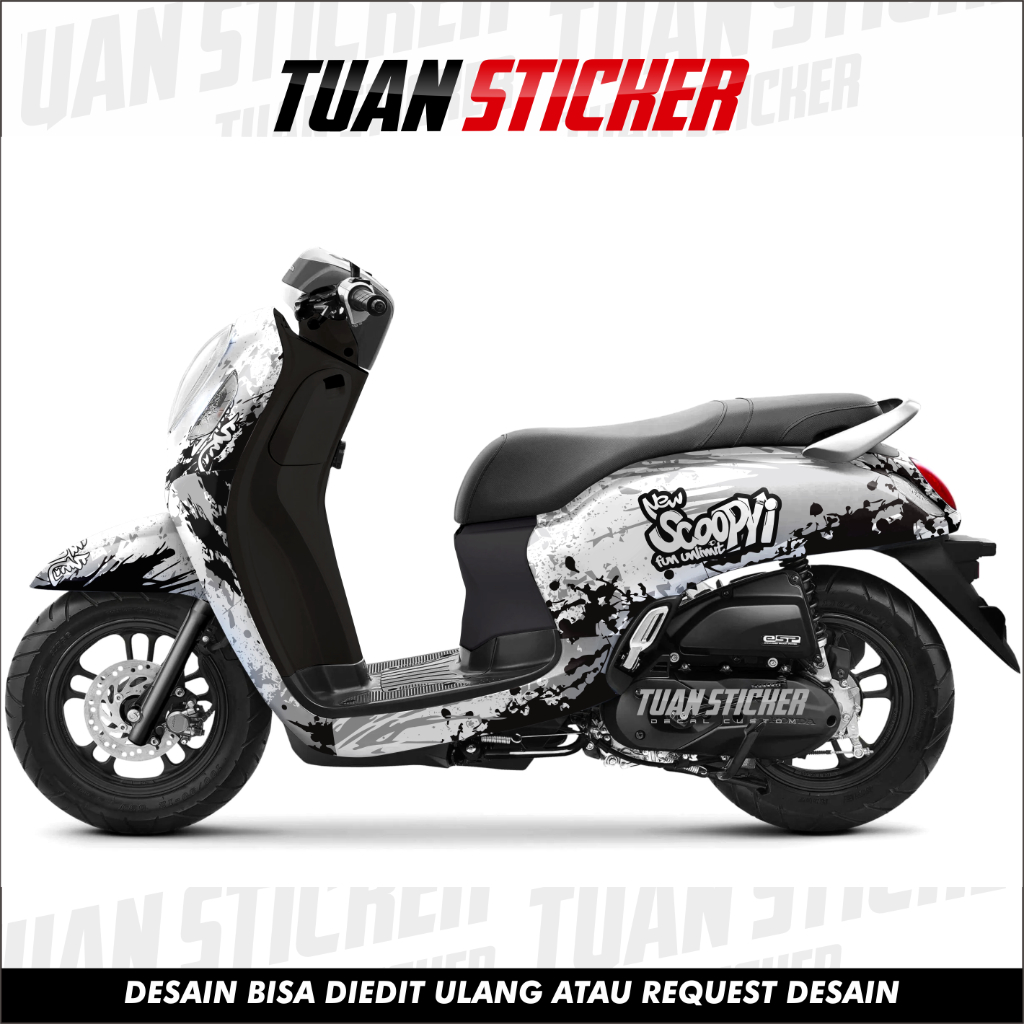 Jual Sticker Stiker Decal Scoopy Full Body Custom Warna Nama Kode Kosong Tiga