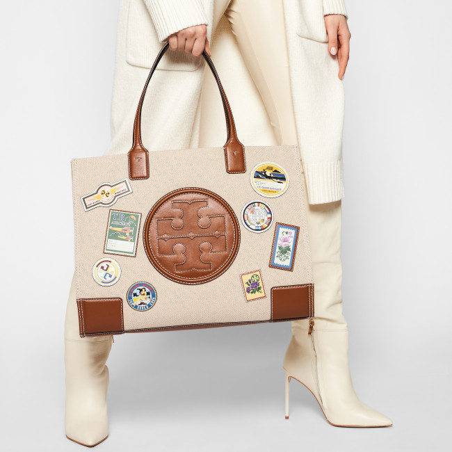 Jual Tory Burch Ella Patches Tote 64940 Natural Tote Bag Shopee Indonesia