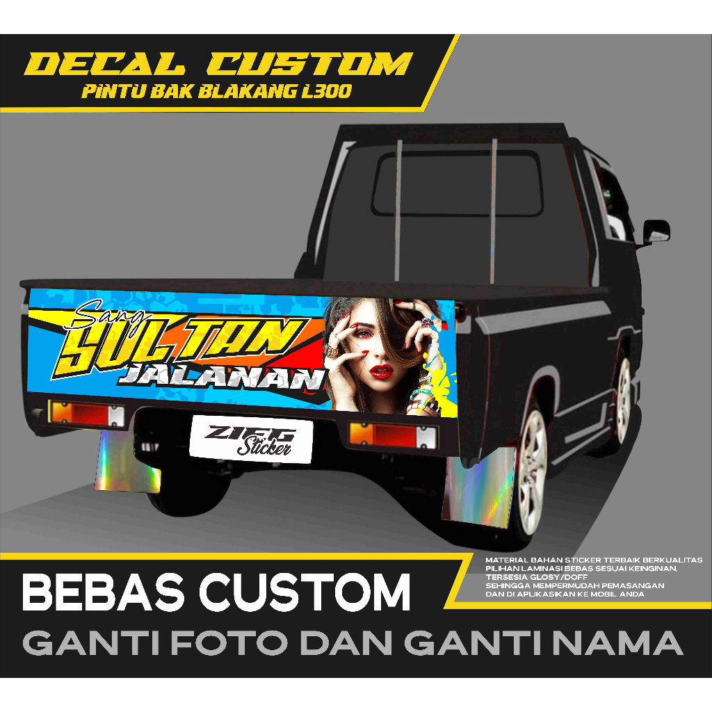 Jual Stiker Decal Pintu Belakang Bak Pick Up Custom All Pickup Bisa