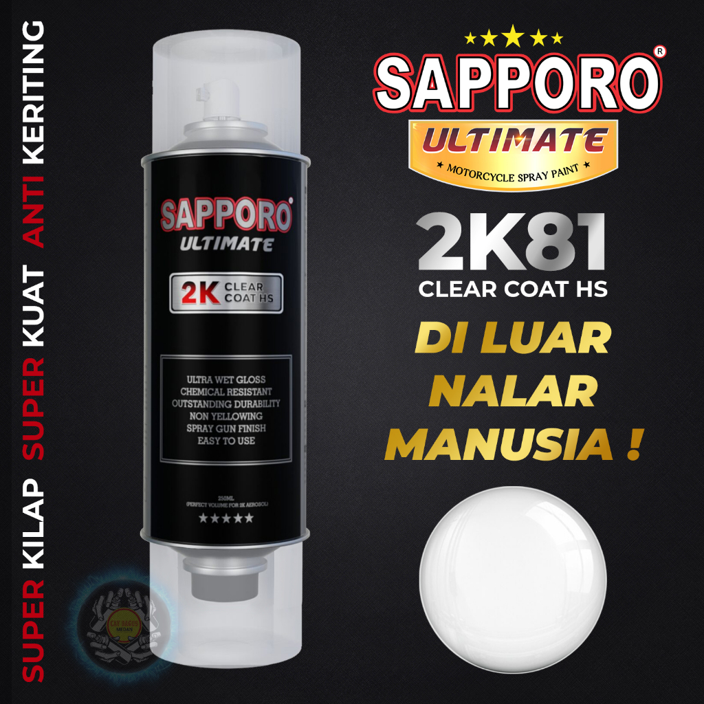 Jual SAPPORO ULTIMATE 2K81 CLEAR COAT HS GLOSS KILAP 2 KOMPONEN CAT ...