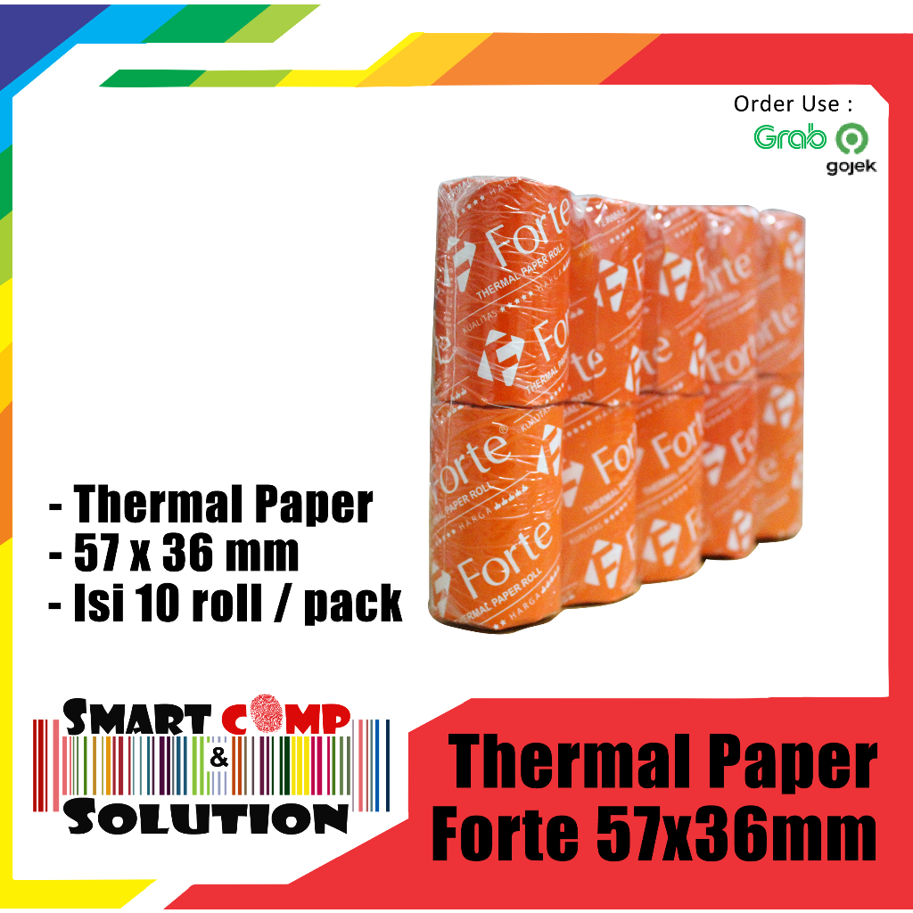 Jual Kertas Thermal Paper Forte X Mm Coreless Nota Kasir Printer Roll Shopee Indonesia