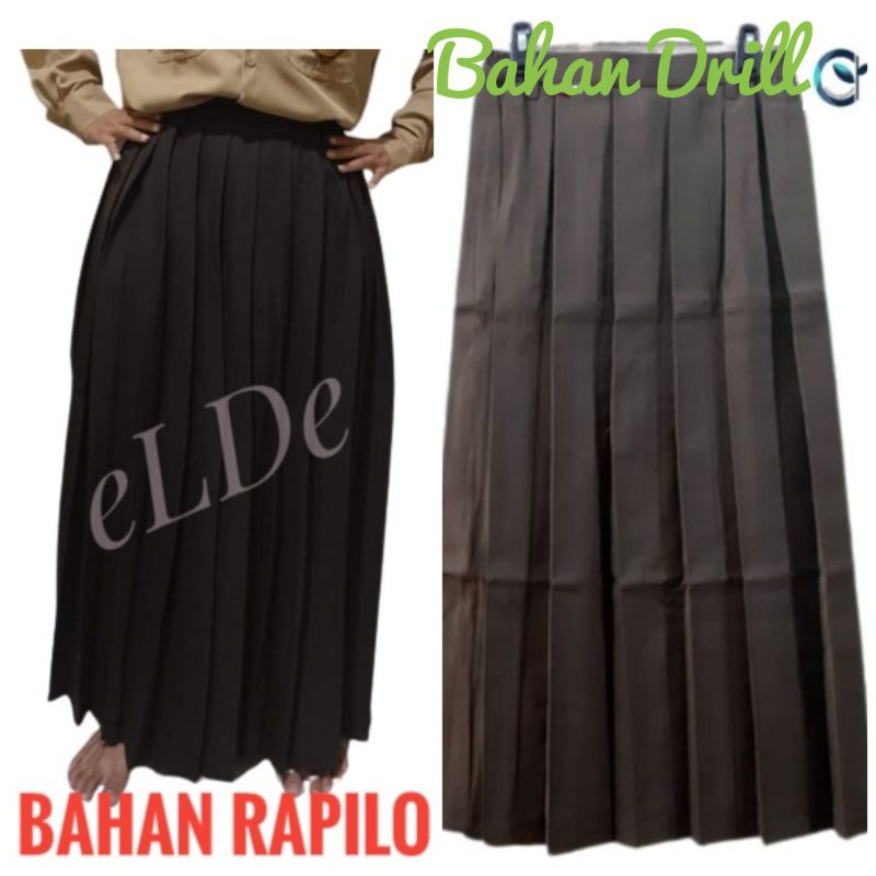 Jual eLDe Rok Rempel Rapilo Pramuka SMP SMA Panjang Perempuan | Shopee ...