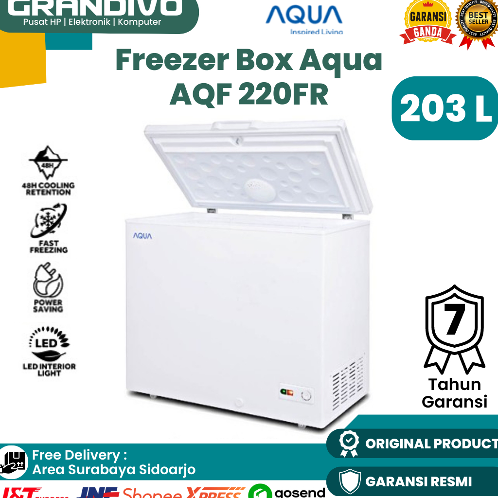 Jual Freezer Aqua Liter Aqf Fr Chest Freezer Box Aqua Garansi Resmi Grandivo Shopee