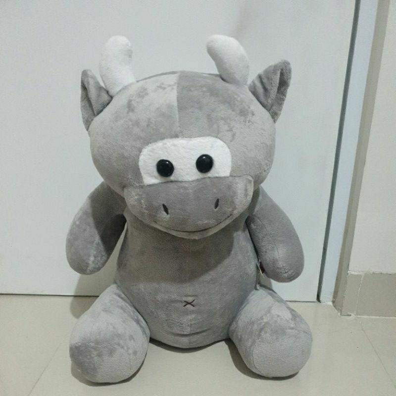 Jual Boneka Bull Badak Grey Abu Abu Besar New Timezone Shopee