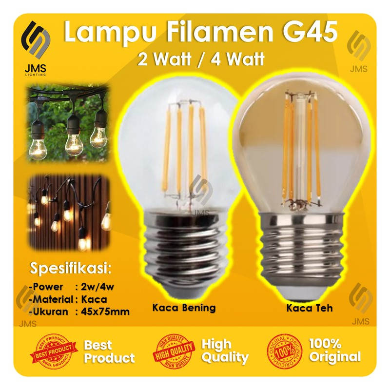 Jual LAMPU FILAMEN EDISON 2WATT 4 WATT LED 2W 4W LAMPU CAFE 2 WATT E27 ...